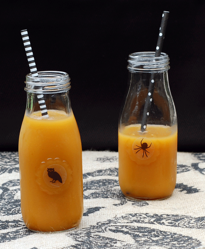 Homemade Pumpkin Juice for Halloween and it has no added sugar!