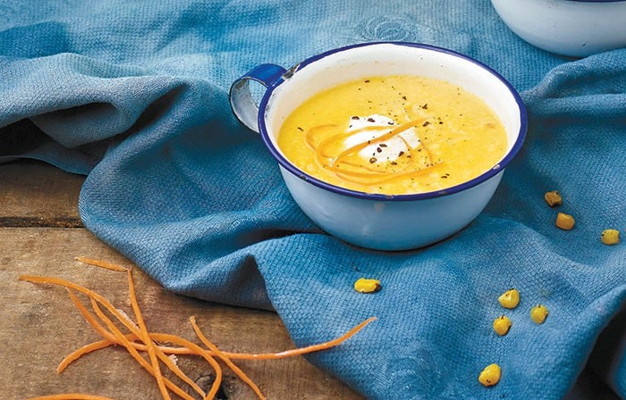 Vegan Slow Cooker Corn Chowder with Green Chilies for 2