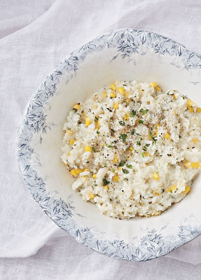 Vegan Slow Cooker Fresh Corn Risotto Using My Favorite Corn Cobb Trick