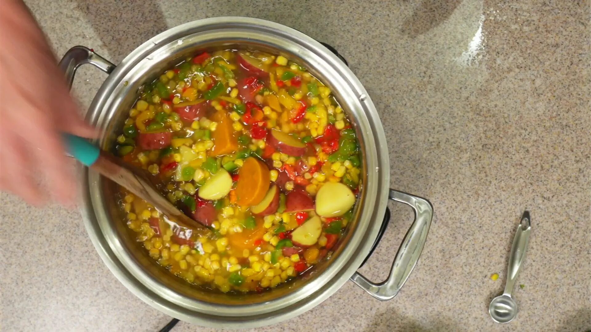 Adding vegetable bouillon cubes