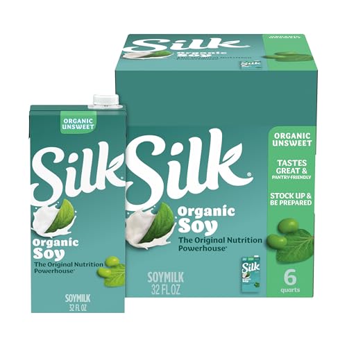 Silk Unsweetened Organic Soymilk, 32-Ounce Aseptic Cartons (Pack of 6)