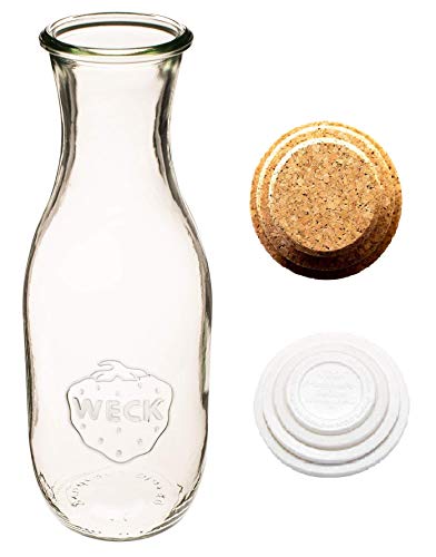 Weck Juice Jar  with Cork Lids and Keep Fresh Covers (1 Set)