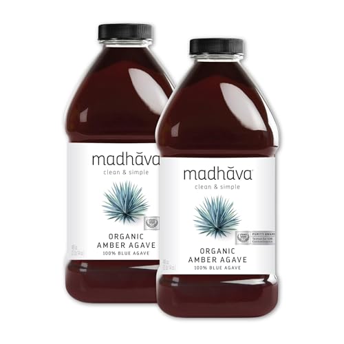 Madhava Organic Amber Agave, 46 Ounce (Pack of 2)