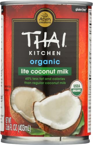 Thai Kitchen Organic Unsweetened Lite Coconut Milk, 13.66 fl oz (Pack of 6)
