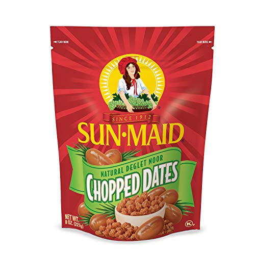 Sun-Maid California Chopped Dates in Resealable Bag, All Natural, No Added-Sugars, 8 oz (Pack of 1)
