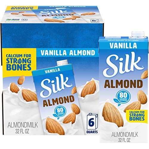 Silk Pure Almond Vanilla 32-Ounce Vanilla Flavored Non-Dairy Almond Milk
