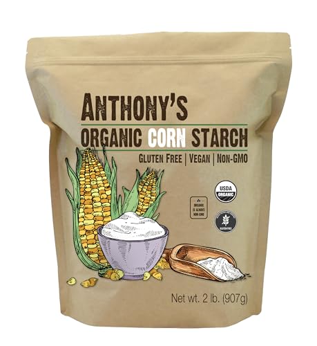 Anthony's Organic Corn Starch, 2 lb, Gluten Free, Vegan & Non GMO