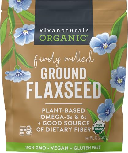 Viva Naturals Organic Ground Flax Seed, 30 oz - Specially Cold-milled 