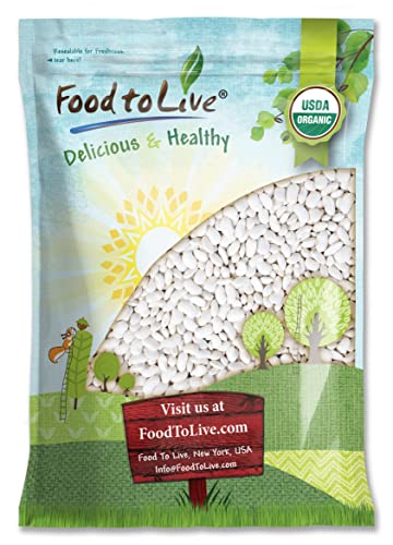 Organic Great Northern Beans (Dried, Non-GMO, Kosher, Raw, Sproutable, Bulk Seeds, Product of the USA) — 10 Pounds