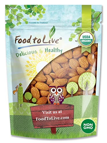 Raw Organic Almonds, 5 Pounds - Non-GMO, Kosher, No Shell, Whole, Unpasteurized, Unsalted, Bulk