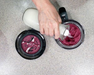 Cherry ice cream getting a little milk added and respun in the Ninja Creami