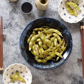 Air Fryer Sesame, Ginger and Garlic Edamame
