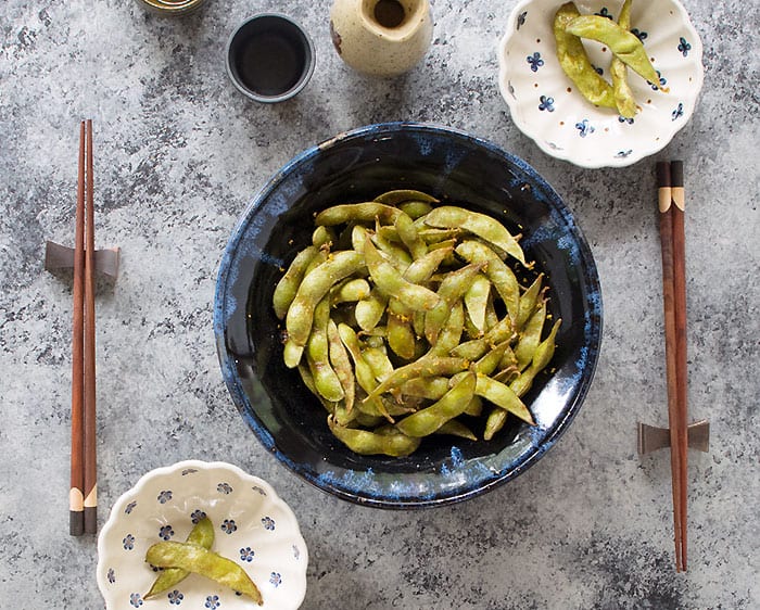 Air Fryer Sesame, Ginger and Garlic Edamame