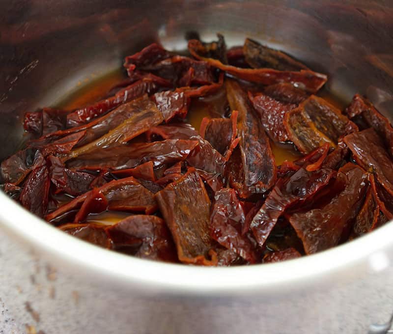 Reconstituted ancho chilies