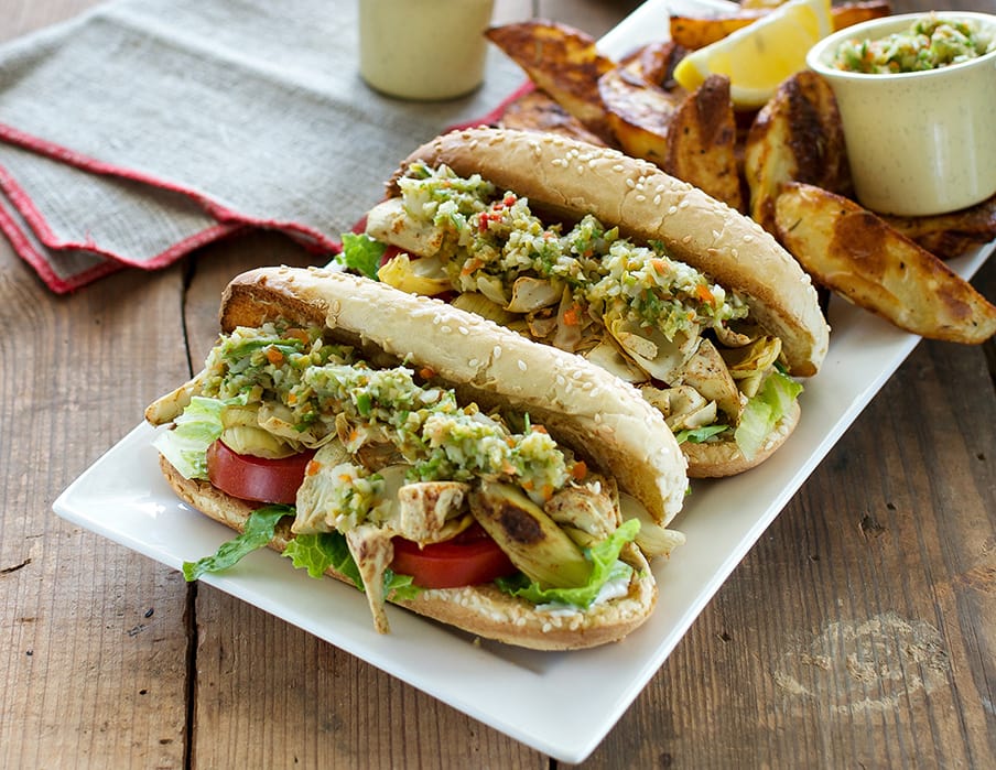 Artichoke Muffaleta Po’ Boys from Cook the Book