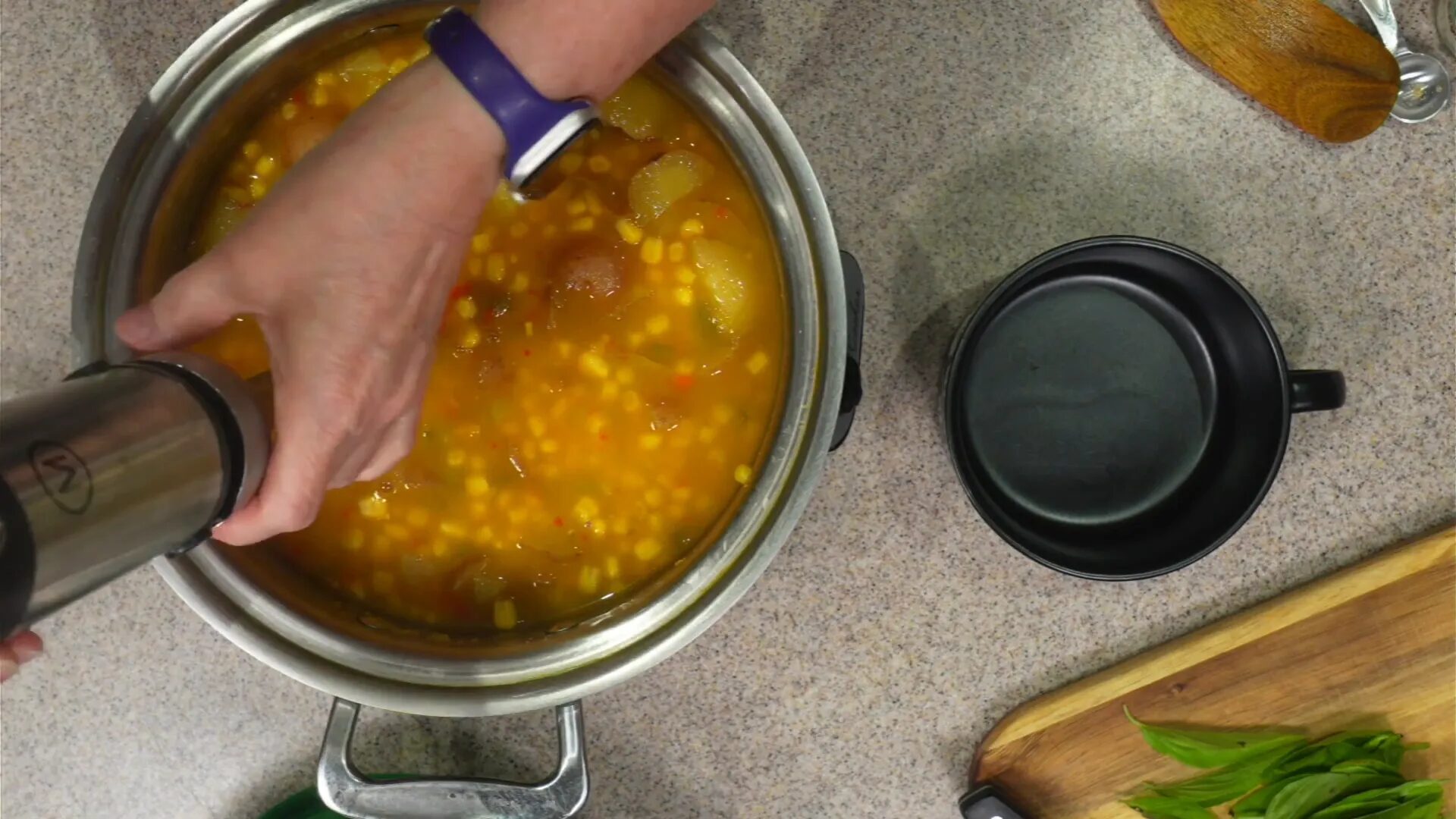 Blending the chowder