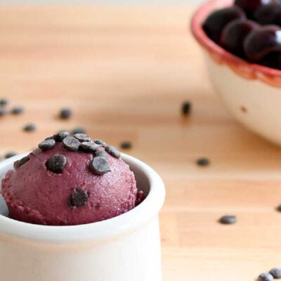 Ninja Creami Cherry Ice Cream with chocolate chips