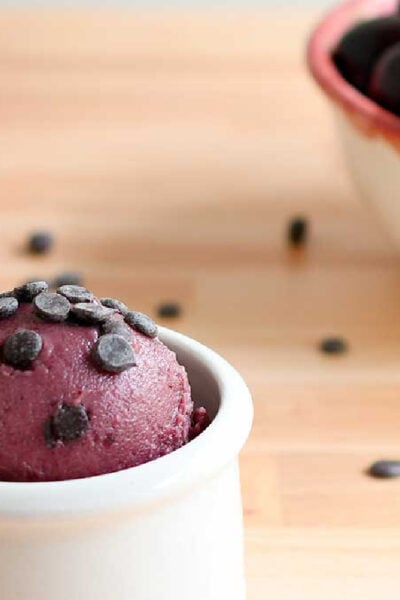 Ninja Creami Cherry Ice Cream with chocolate chips