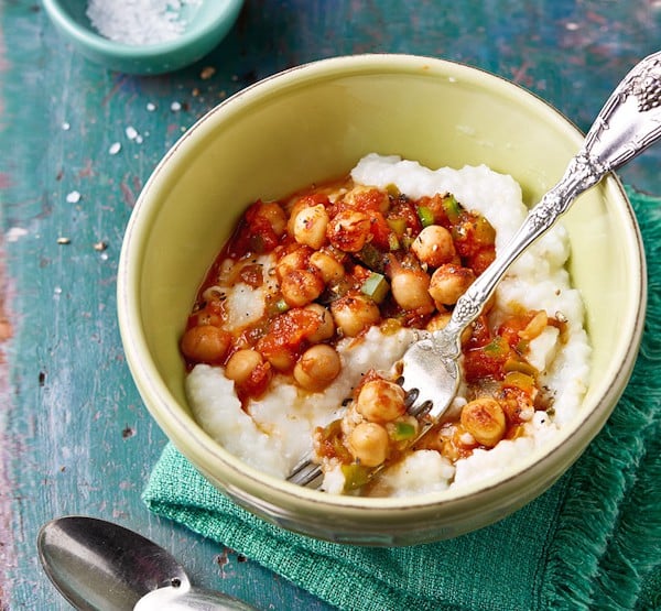 Spicy Southern Chickpeas and Grits (from Vegan Slow Cooking for Two or Just You)