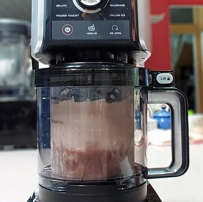 Creamicinno spinning in a Deluxe Ninja Creami
