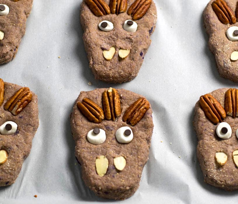 Vegan Halloween Treat: Purple Sweet Potato Spice Monster Biscuits