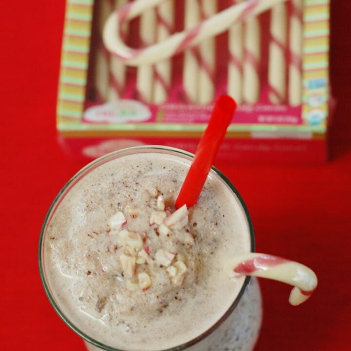Vegan Peppermint Chocolate Chip Holiday Shake
