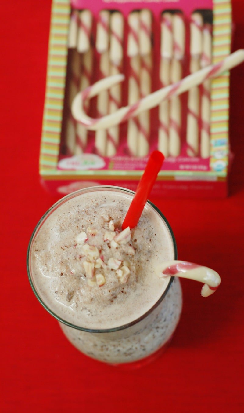 Vegan Peppermint Chocolate Chip Holiday Shake