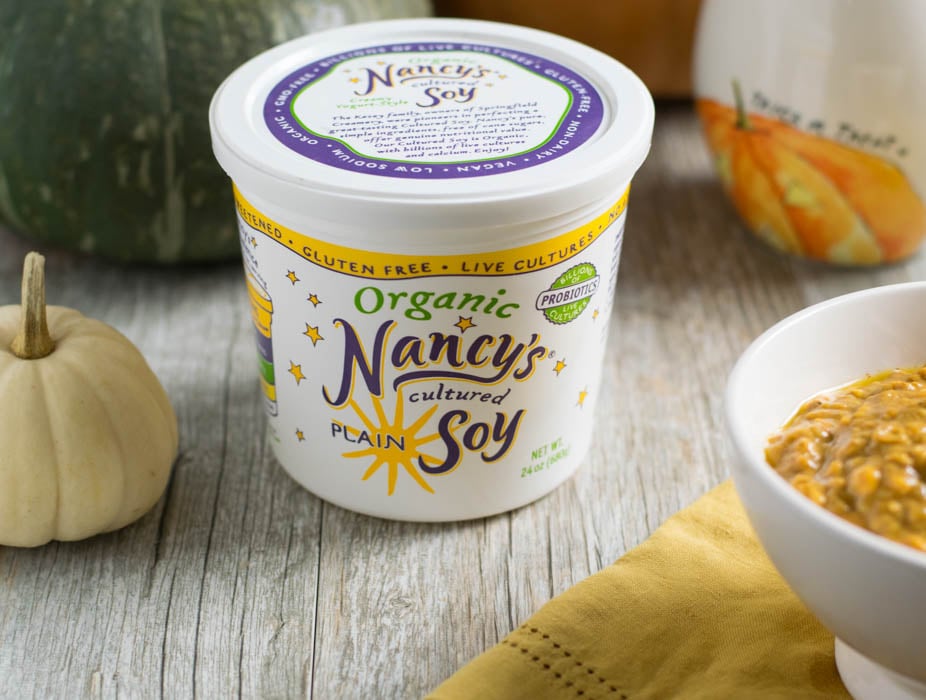 Overnight Pumpkin Ginger Oats with Nancy’s Organic Cultured Soy