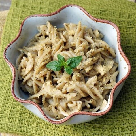 fresh vegan oregano pesto in a bowl