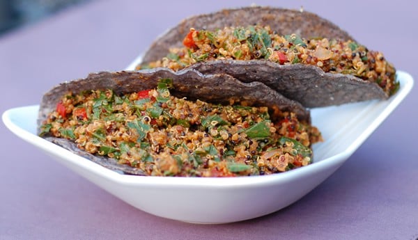 Tri-color Quinoa and Greens Taco Filling