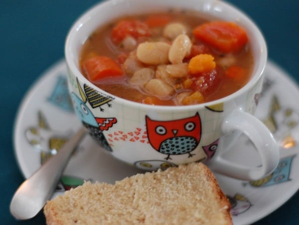 Super Easy White Bean Veggie Soup (Slow Cooker)