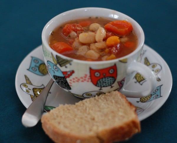 Super Easy White Bean Veggie Soup (Slow Cooker)