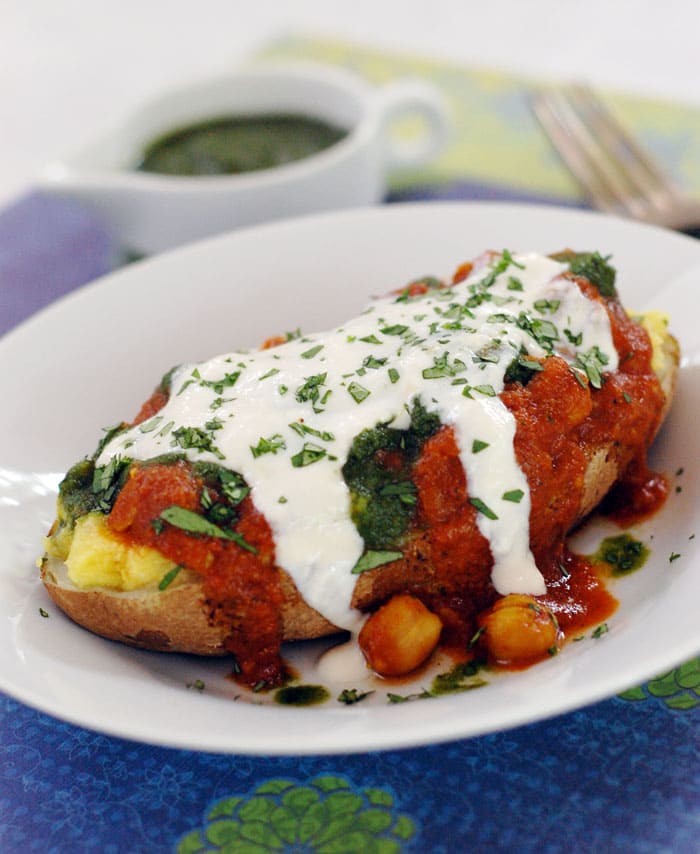 Indian Stuffed Potato Chaat