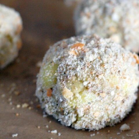 Thanksgiving Potato Stuffing Balls with a Cranberry Center