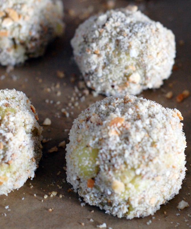Thanksgiving Potato Stuffing Balls with a Cranberry Center