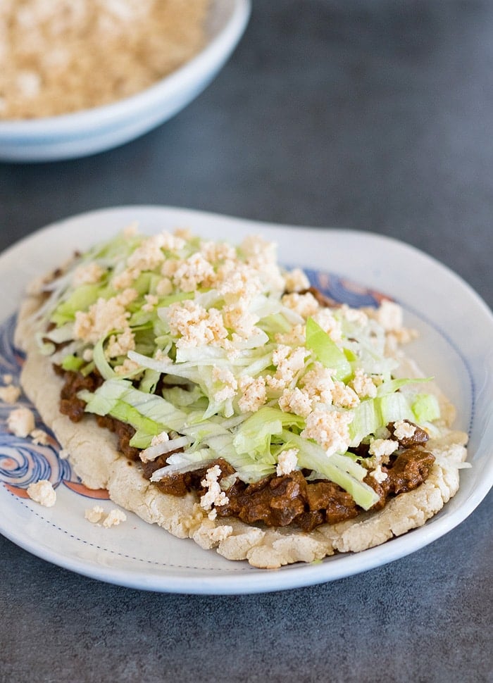 Slow Cooker Mole Mushroom Vegan Tacos or Huaraches