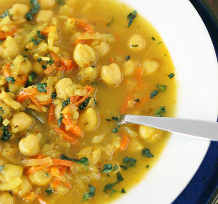 Chickpea Noodle Soup with Spiralized Celeriac