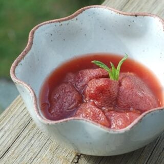 cardamom strawberry compote in a bowl