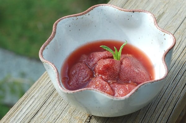 cardamom strawberry compote in a bowl