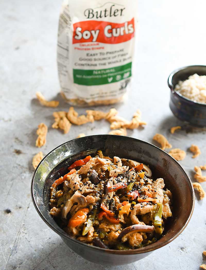 Teriyaki with Butler soy curls