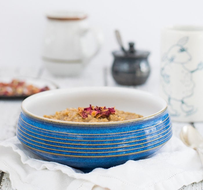 Earl Grey Oatmeal w/ Rosewater from Your Slow Cooker or Instant Pot