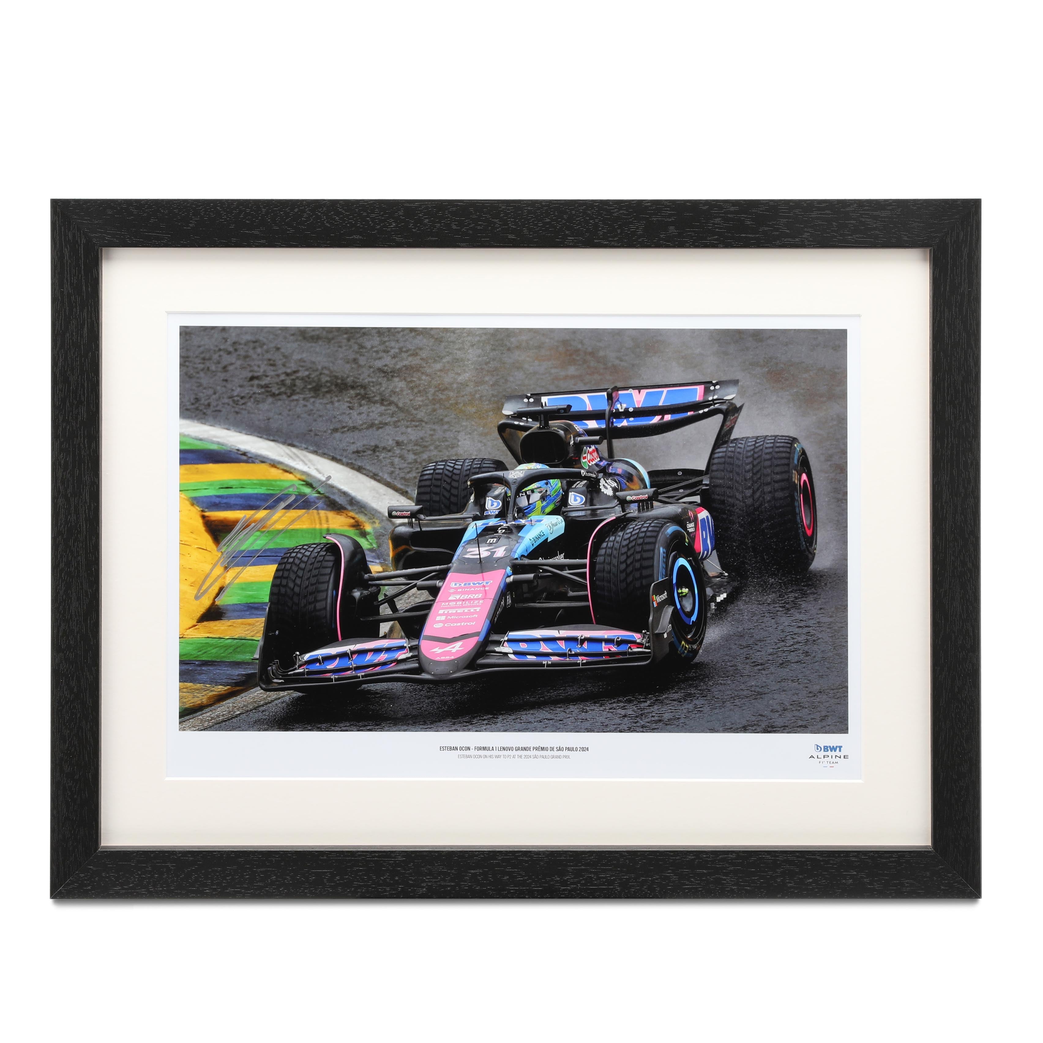 Esteban Ocon 2024 Signed Alpine Print - Brazilian GP
