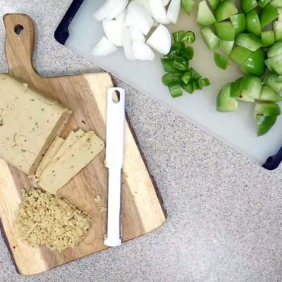 Vegan Pepperjack cheese made with oats