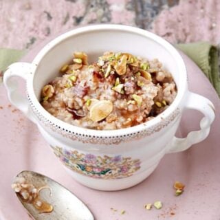 Vanilla Fig Oatmeal with Baklava Topping from Vegan Slow Cooking for Two or Just You