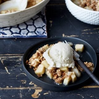 Vegan Holiday Gingerbread Pear Crumble From OATrageous Oatmeals