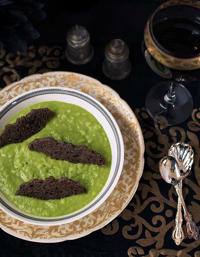 Ghoulishly Green Vegan Potato Soup