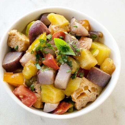 Rainbow Panzanella Salad with Idaho® Potatoes