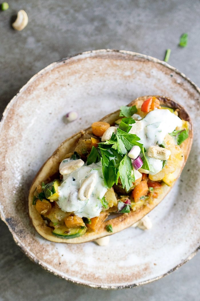 Instant Pot Vegan Curried Spring Vegetable Potato Chaat