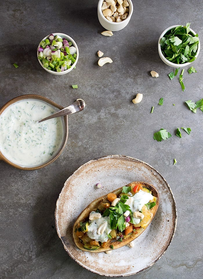 Instant Pot Vegan Curried Spring Vegetable Potato Chaat