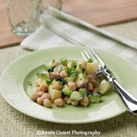 Indian Chickpea Salad Fromt he Great Vegan Bean Book